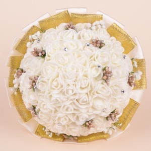 Buchet Trandafiri - Auriu - Sclipici