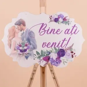 Placuta "Bine ati Venit" - Mov / Miri
