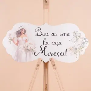 Placuta Mare "Bine ati venit la casa Miresei" - Negru