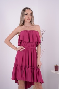 Rochie Scurta Bella Roz Orhidee - Img 2