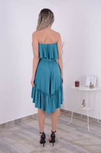 Rochie Scurta Bella Turcoaz - Img 5