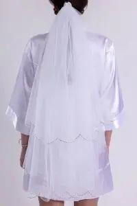 Voal Mireasa Scurt - Model 4