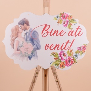 Placuta "Bine ati Venit" - Rosu / Miri