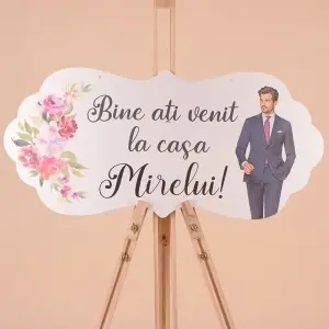 Placuta Mare "Bine ati venit la casa Mirelui" - Negru