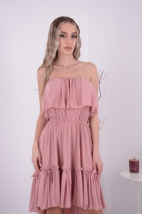 Rochie Scurta Bella Roz Prafuit - Img 2