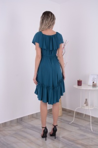Rochie Scurta Bella Turcoaz Intens - Img 5