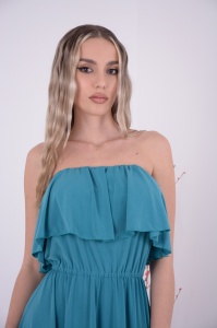 Rochie Scurta Bella Turcoaz - Img 2