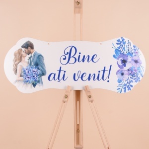 Placuta Mare "Bine ati venit" - Albastru / Miri