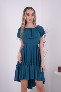 Rochie Scurta Bella Turcoaz Intens - Img 2