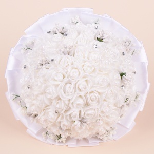 Buchet Trandafiri - Alb - Sclipici