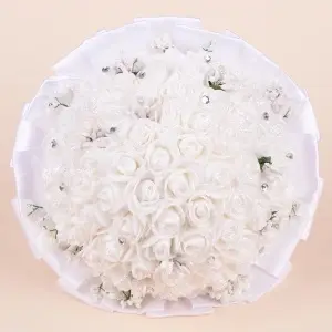 Buchet Trandafiri - Alb - Sclipici