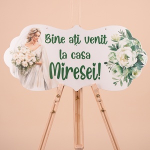 Placuta Mare "Bine ati venit la casa Miresei" - Verde