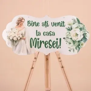 Placuta Mare "Bine ati venit la casa Miresei" - Verde