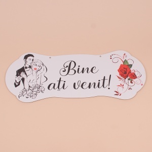 Placuta Mare "Bine ati venit" - Negru