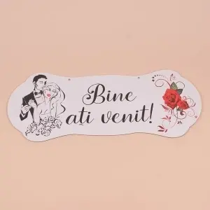 Placuta Mare "Bine ati venit" - Negru