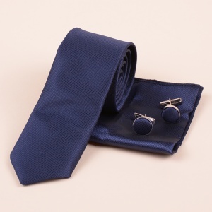 Set Cravata, Batista si Butoni - Indigo