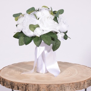 Buchet Bujori - Trandafiri - Alb - Img 3