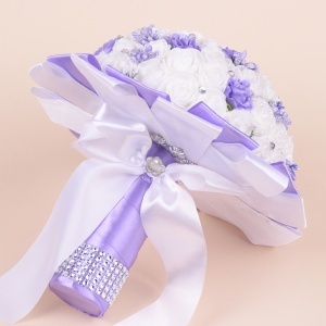 Buchet Trandafiri - Lila - Sclipici - Img 2