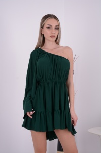 Rochie Scurta Amber - Verde Brad - Img 2