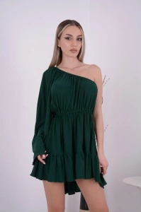 Rochie Scurta Amber - Verde Brad - Img 2