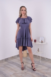 Rochie Scurta Bella Gri Petrol