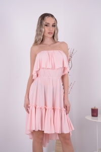 Rochie Scurta Bella Roz Pal - Img 2