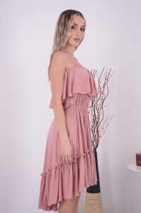 Rochie Scurta Bella Roz Prafuit - Img 3
