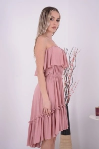 Rochie Scurta Bella Roz Prafuit - Img 3