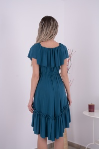 Rochie Scurta Bella Turcoaz Intens - Img 6