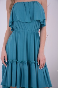 Rochie Scurta Bella Turcoaz - Img 3