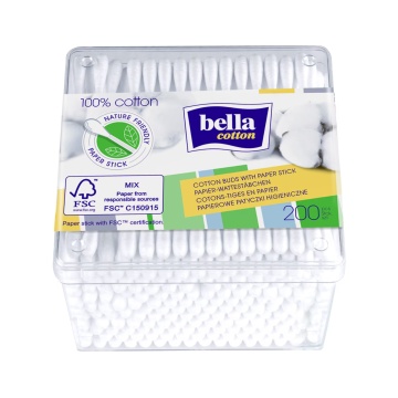 Betisoare cosmetice Bella din hartie la cutie, 200 bucati [0040]
