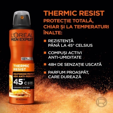 Deodorant antiperspirant Loreal Men Expert Thermic Resist, 250 ml [4133] - Img 2