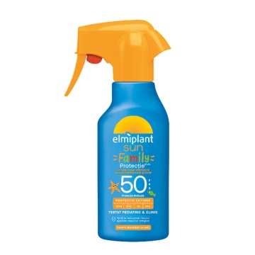 Loțiune spray protecție solară familie Elmiplant Sun SPF50 trigger, aplicare rapidă, 270 ml [8758]