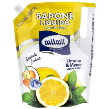 Rezerva cu sapun lichid Mil Mil Eco Lamaie si Menta, 900 ml [9696]