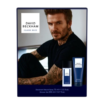 Set cadou David Beckham Classic Blue cu deodorant natural spray 75 ml si gel de dus 200 ml XS25 [6920]