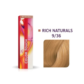 Vopsea de par demipermanenta Wella Professionals Color Touch, Rich Naturals, Very Light Blonde Gold Violet 9/36, 60 ml