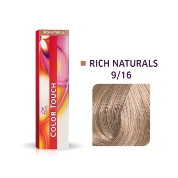 Vopsea de par demipermanenta Wella Professionals Color Touch, Rich Naturals, Very Light Blonde Ash Violet 9/16, 60 ml