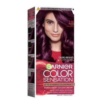 Vopsea permanenta de par cu amoniac Garnier Color Sensation 3,16 Ametist Profund