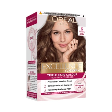 Vopsea permanenta de par cu amoniac L'Oreal Paris Excellence Creme 6 Natural Light Brown