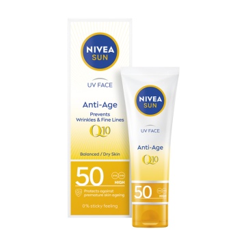 Crema de fata anti-age cu protectie solara Nivea Sun Q10 FPS 50, 50 ml [1597]