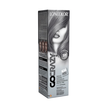 Crema de par coloranta semipermanenta fara amoniac Loncolor GoCrazy S11 Darksilver