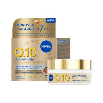 Crema unt anti-rid de zi si noapte Nivea Q10 Collagen Expert, 50 ml [9225]
