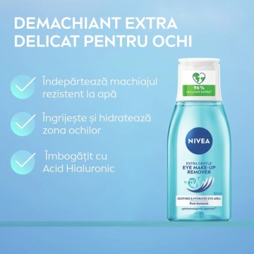 Demachiant extra delicat pentru ochi Nivea Hyaluron, 125 ml [1519] - Img 3