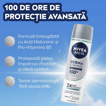 Deodorant spray pentru barbati Nivea Men Derma Control Ultra Comfort, 150 ml [1331] - Img 2