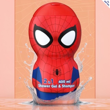 Gel de dus si sampon 2 in 1 2D cu figurina pentru copii Air-Val Spiderman, 400 ml [7276] - Img 4