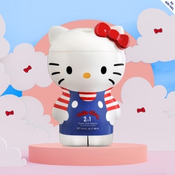 Gel de dus si sampon 2 in 1 Air-Val Hello Kitty 2D Figurina pentru copii, 400 ml [9645] - Img 2