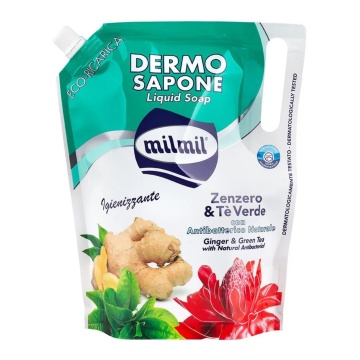 Rezerva cu sapun lichid Mil Mil Eco Ghimbir si Ceai Verde, 900 ml [9689]