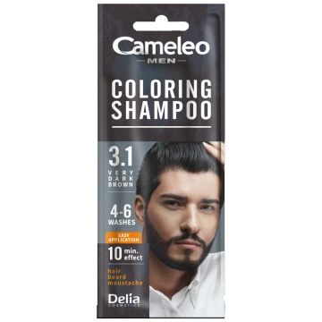 Sampon nuantator la plic pentru barbati Cameleo Very Dark Brown 3,1 , 15 ml [7157]