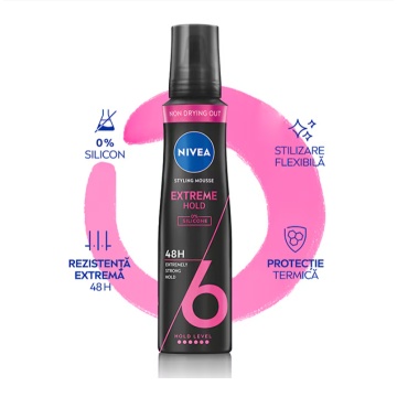 Spuma pentru coafat Extreme Hold, 150ml, Nivea 2854 - Img 3