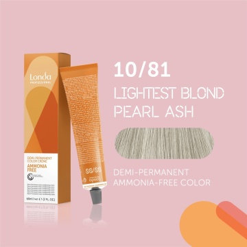 Vopsea de par demipermanenta fara amoniac Londa Professional, 10/81, 60 ml